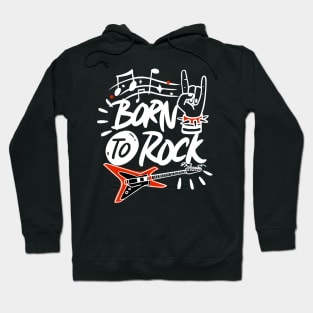 Born To Rock Music Rock and Roll 80s Lover Vintage Graphic Hoodie